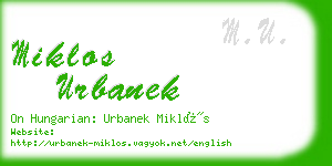 miklos urbanek business card